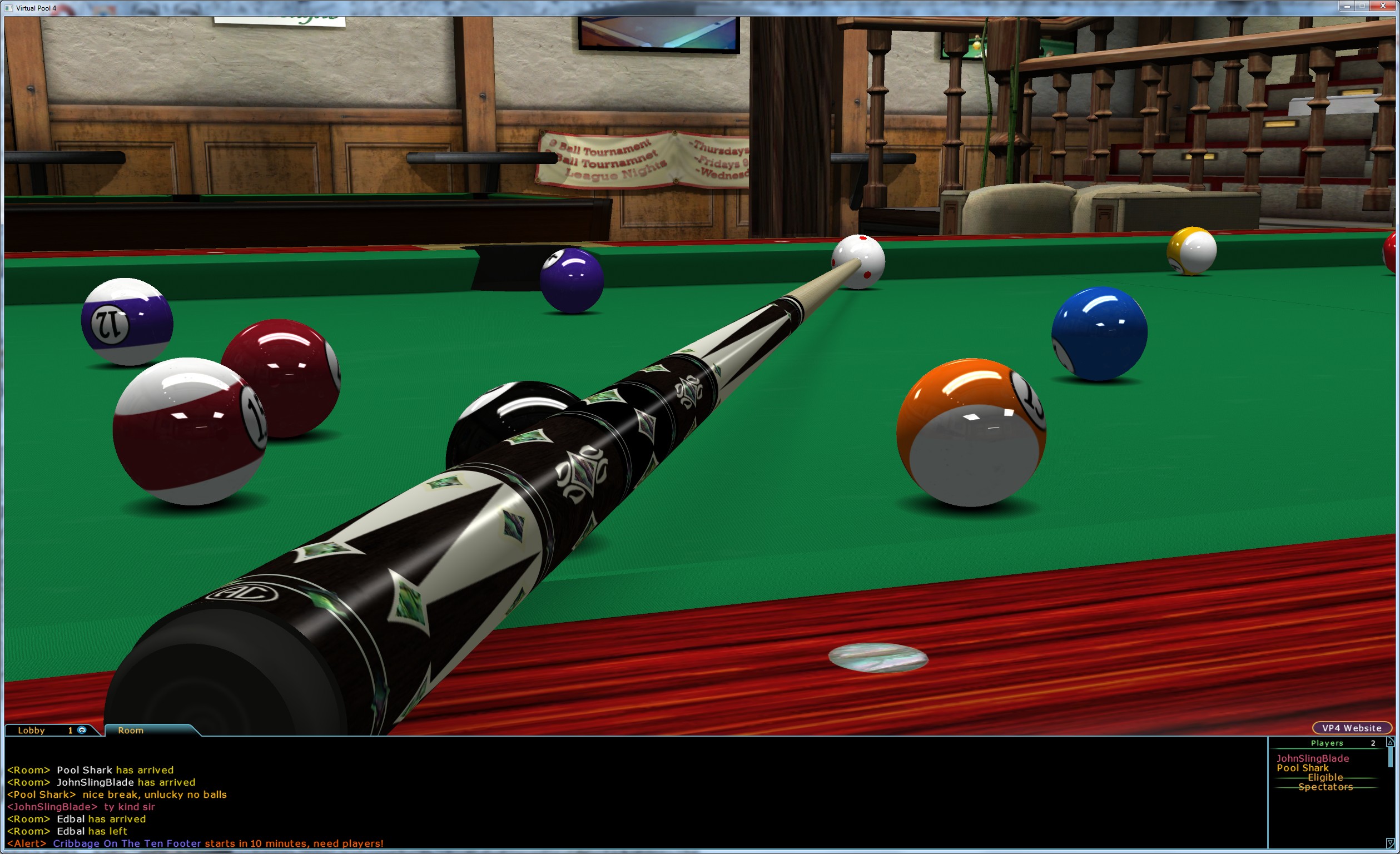 A Free Online Pool Game with an Event-Oriented Social Network